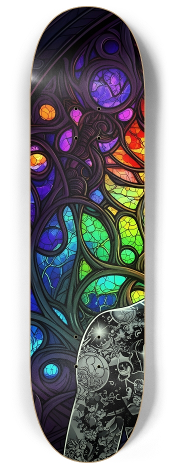 B&W Fractal Man #95 #1 8-1/4 Skateboard Deck