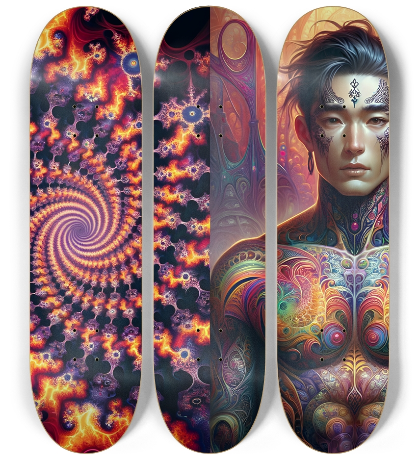 Gay Fractal Japanese Man #25 3 Deck Wall Series