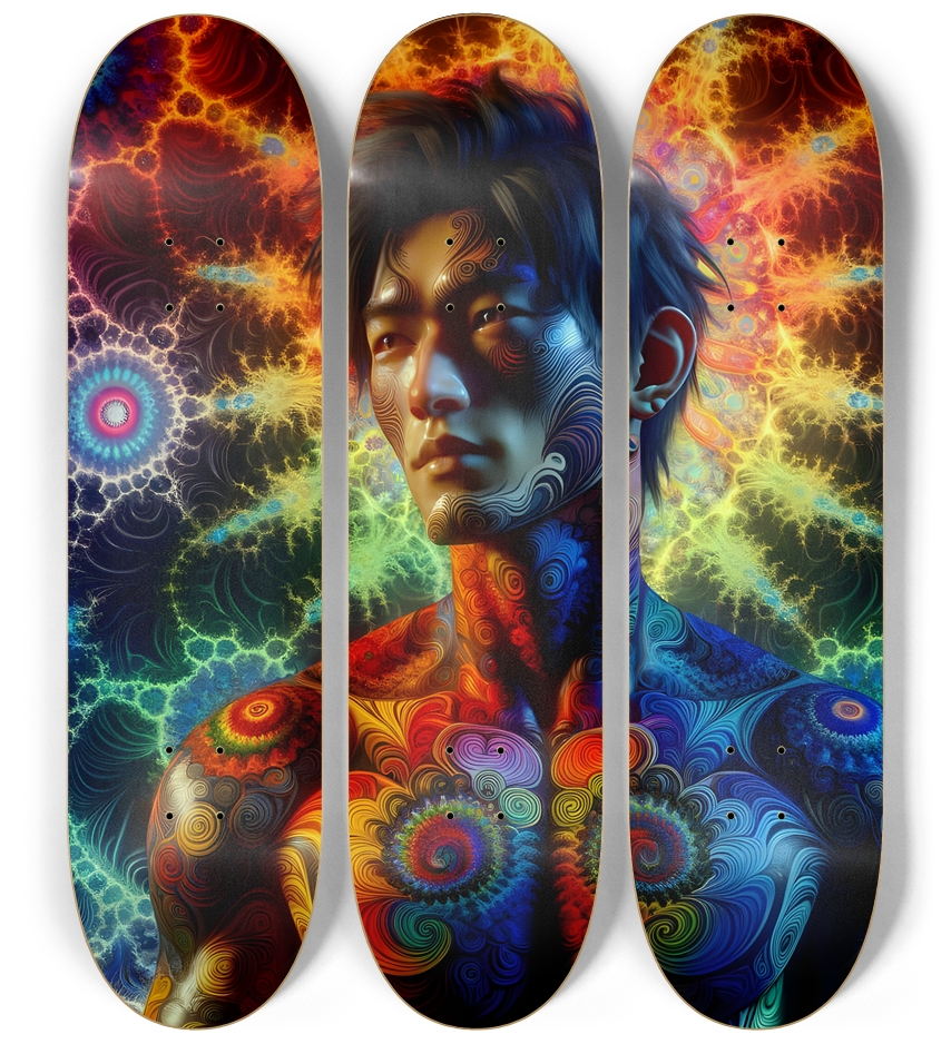 Gay Fractal Japanese Man #13 3 Deck Wall Series