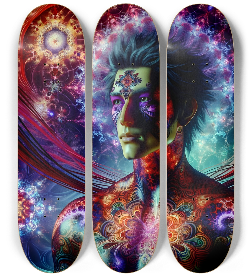 Gay Fractal Japanese Man #6 3 Deck Wall Series