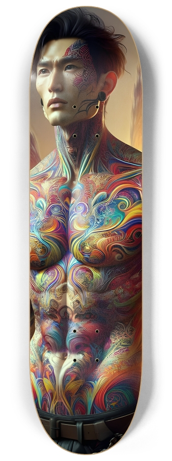 Gay Fractal Japanese Man #11 #3 8-1/4 Skateboard Deck