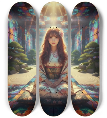 Japanese Woman & Fractal Zen #25