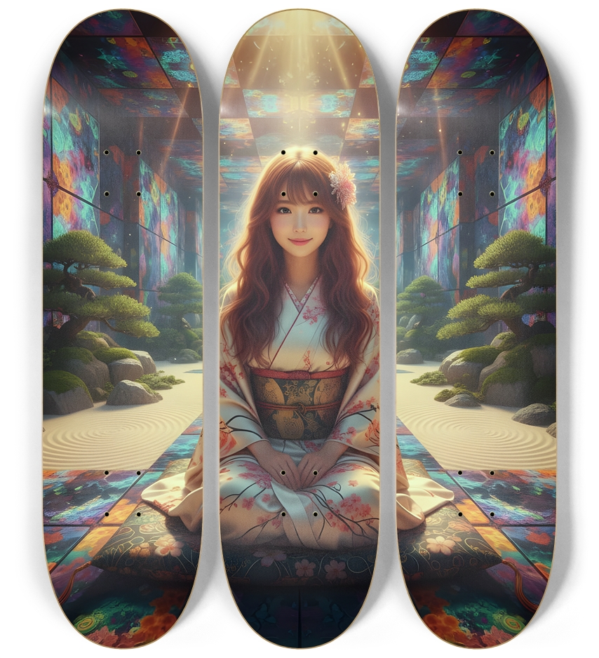 Japanese Woman & Fractal Zen #25