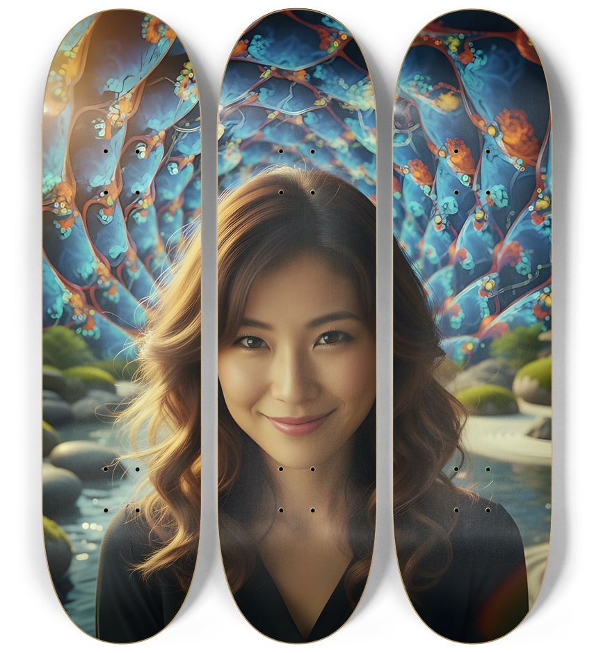Japanese Woman & Fractal Zen #1