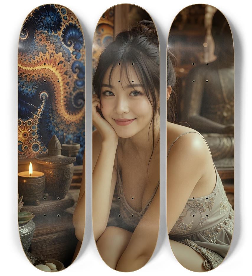 Japanese Woman & Fractal Zen #33