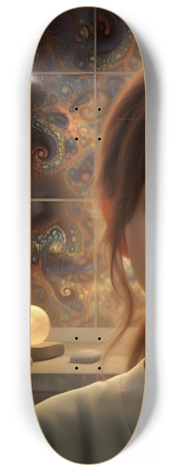 Japanese Woman & Fractal Zen #31 #1 8-1/4 Skateboard Deck