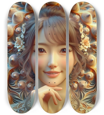 Japanese Woman & Fractal Zen #23