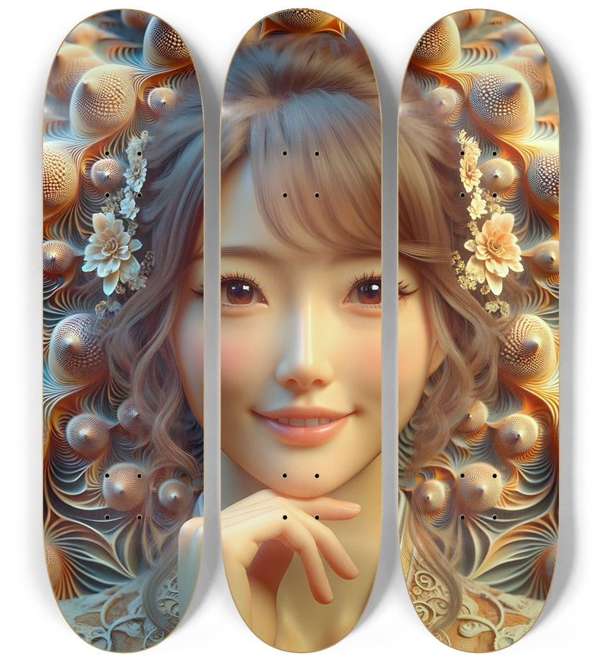Japanese Woman & Fractal Zen #23