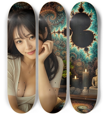 Japanese Woman & Fractal Zen #10
