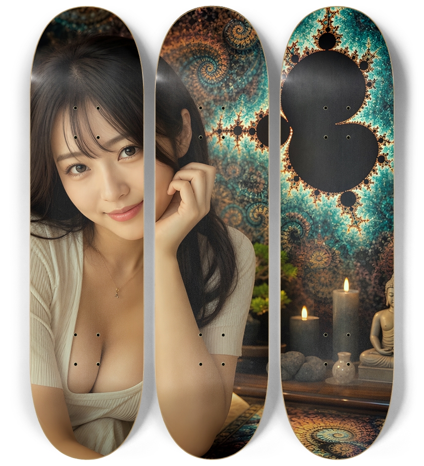 Japanese Woman & Fractal Zen #10