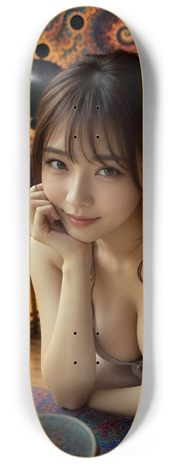 Japanese Woman & Fractal Zen #8 #2 8-1/4 Skateboard Deck