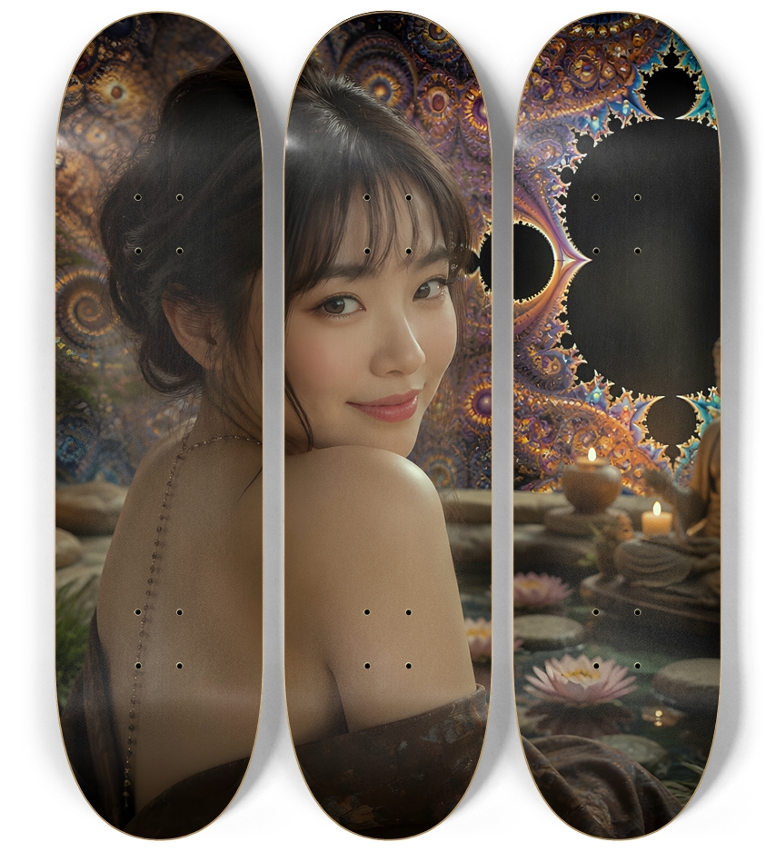 Japanese Woman & Fractal Zen #28