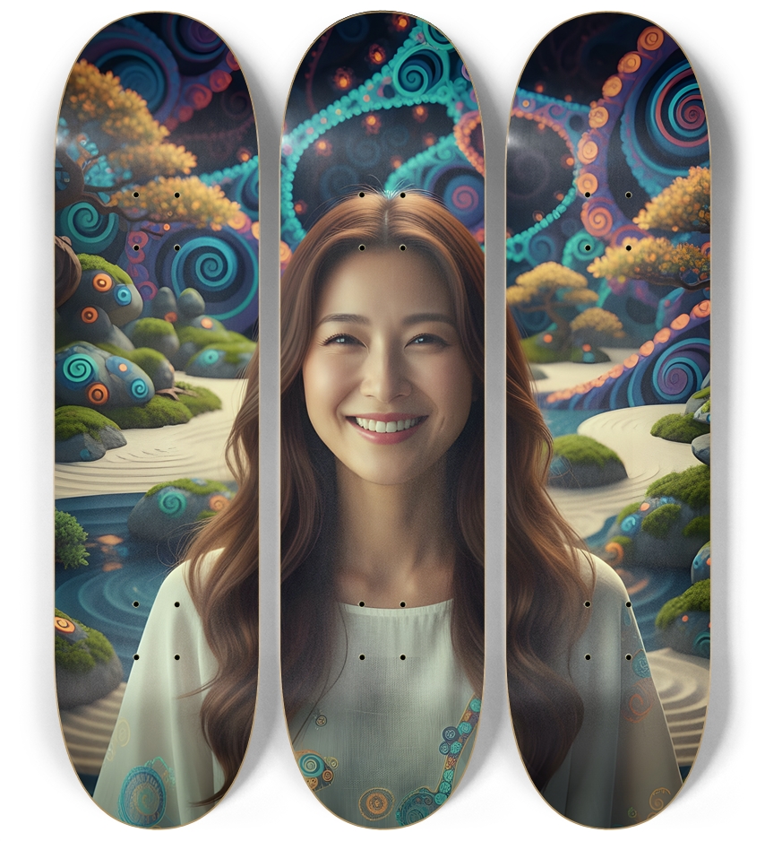Japanese Woman & Fractal Zen #14