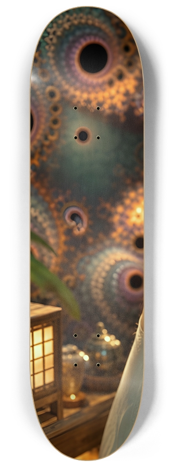 Japanese Woman & Fractal Zen #35 #1 8-1/4 Skateboard Deck