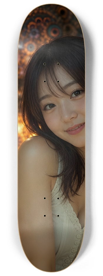 Japanese Woman & Fractal Zen #35 #2 8-1/4 Skateboard Deck