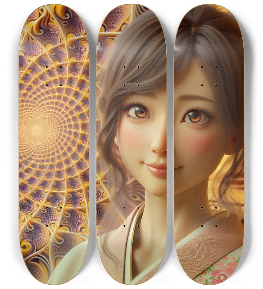 Japanese Woman & Fractal Zen #39