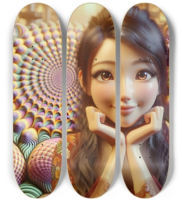 Japanese Woman & Fractal Zen #11