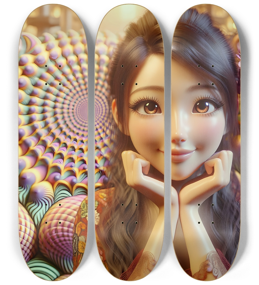 Japanese Woman & Fractal Zen #11