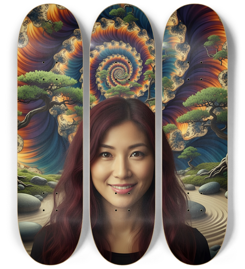 Japanese Woman & Fractal Zen #26
