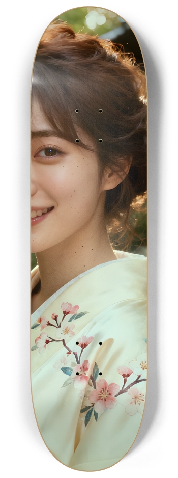 Japanese Woman & Fractal Zen #13 #3 8-1/4 Skateboard Deck