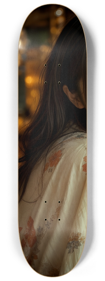 Japanese Woman & Fractal Zen #17 #1 8-1/4 Skateboard Deck
