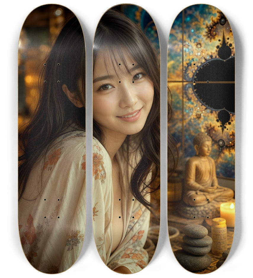 Japanese Woman & Fractal Zen #17