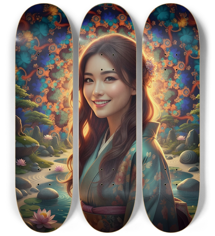Japanese Woman & Fractal Zen #15