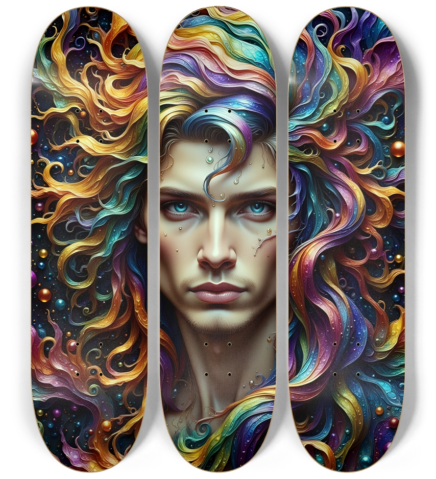 Psychedelic Gay Man - Dyed Hair #14 3 Deck Wall Series