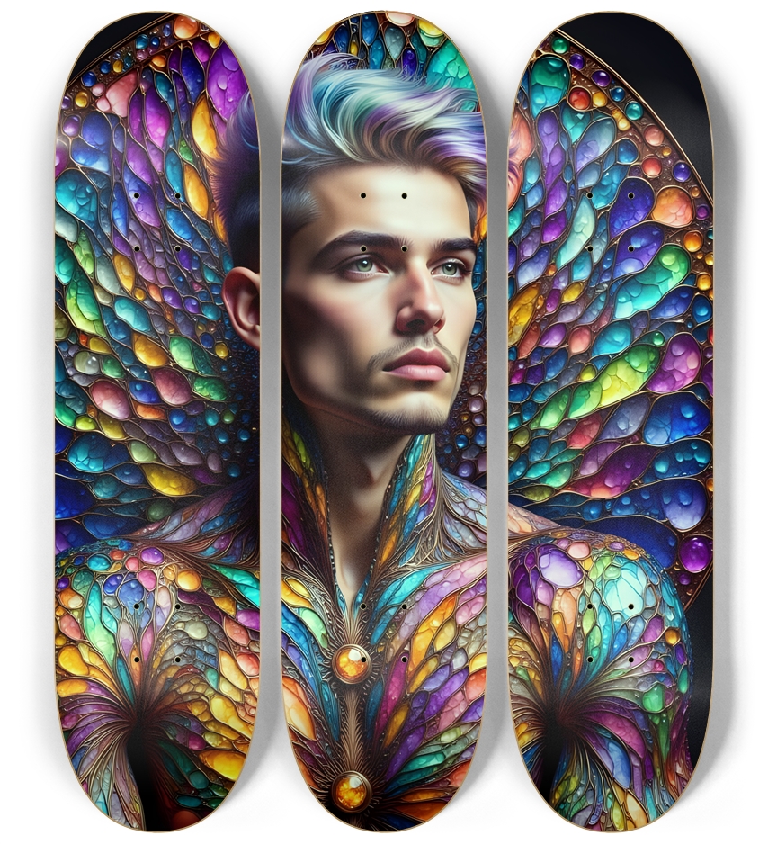 Psychedelic Gay Man - Dyed Hair #33 3 Deck Wall Series