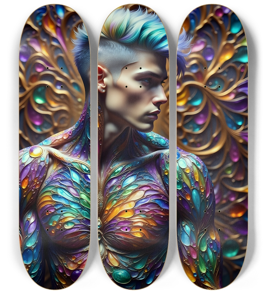 Psychedelic Gay Man - Dyed Hair #10 3 Deck Wall Series