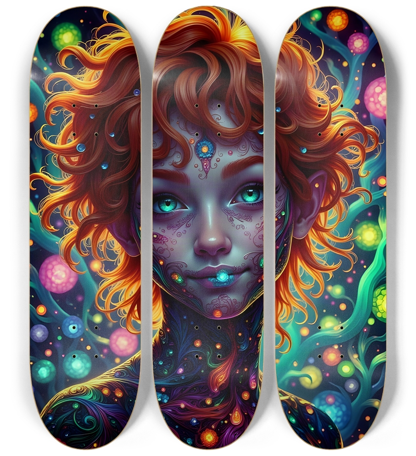 Psychedelic Lesbian Elf - Redhead #1 3 Deck Wall Series