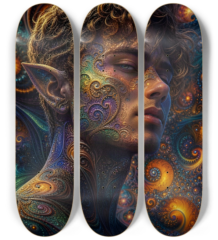 Psychedelic Gay Fractal Dirty Blonde Elf #20 3 Deck Wall Series
