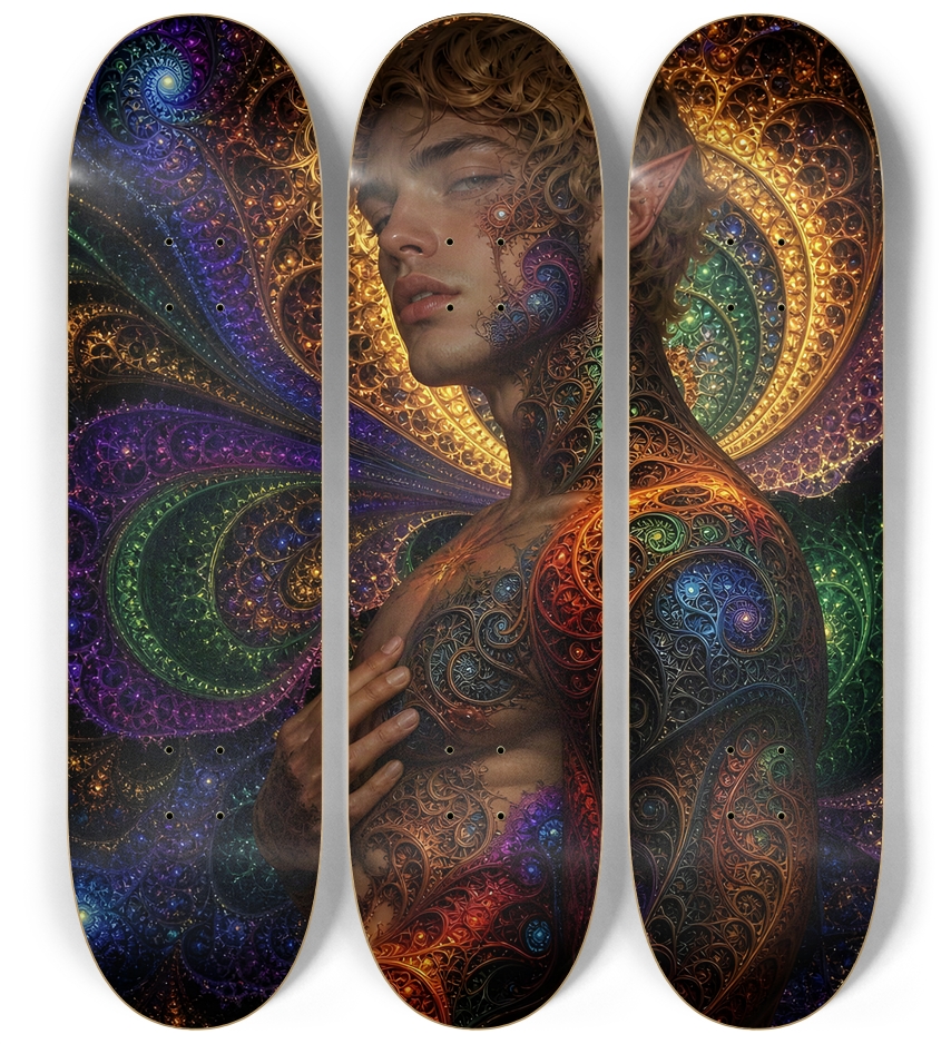 Psychedelic Gay Fractal Dirty Blonde Elf #24 3 Deck Wall Series