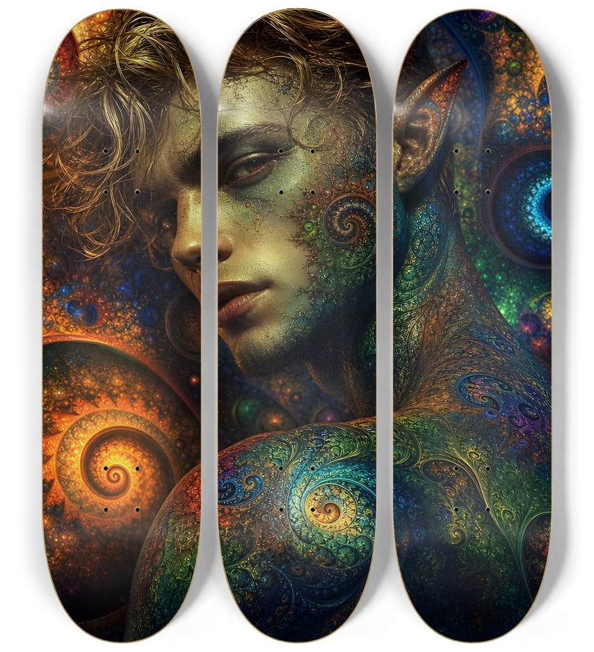 Psychedelic Gay Fractal Dirty Blonde Elf #25 3 Deck Wall Series