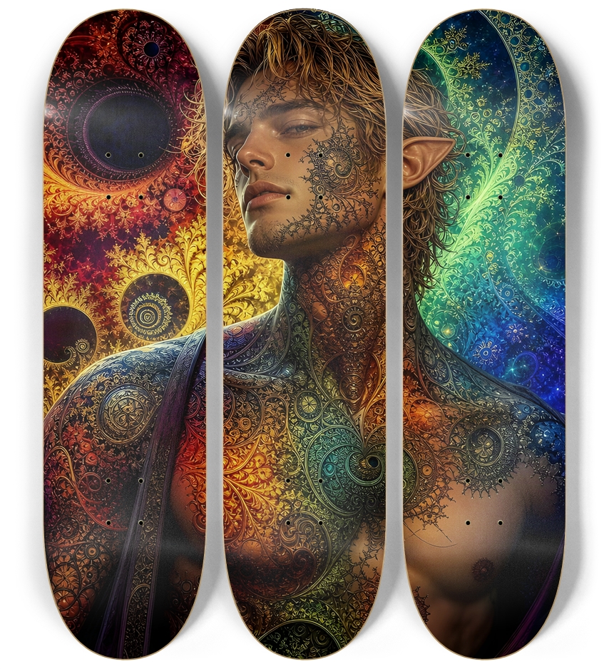 Psychedelic Gay Fractal Dirty Blonde Elf #21 3 Deck Wall Series