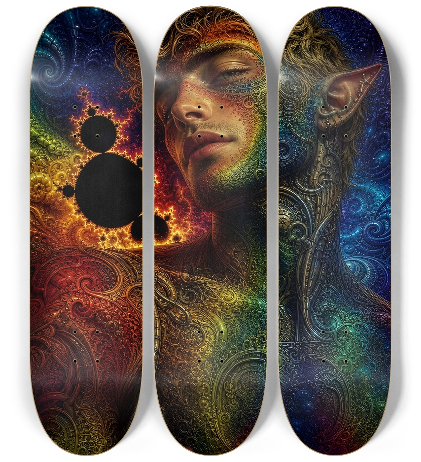 Psychedelic Gay Fractal Dirty Blonde Elf #11 3 Deck Wall Series