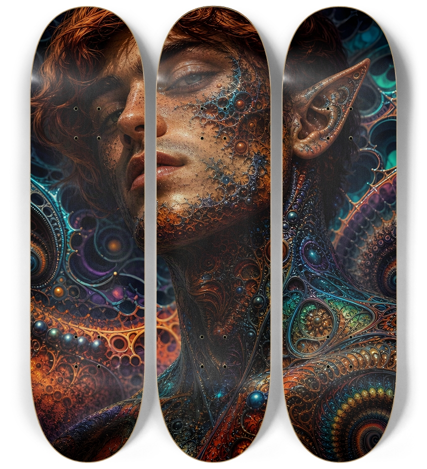 Psychedelic Gay Fractal Auburn Elf #30 3 Deck Wall Series