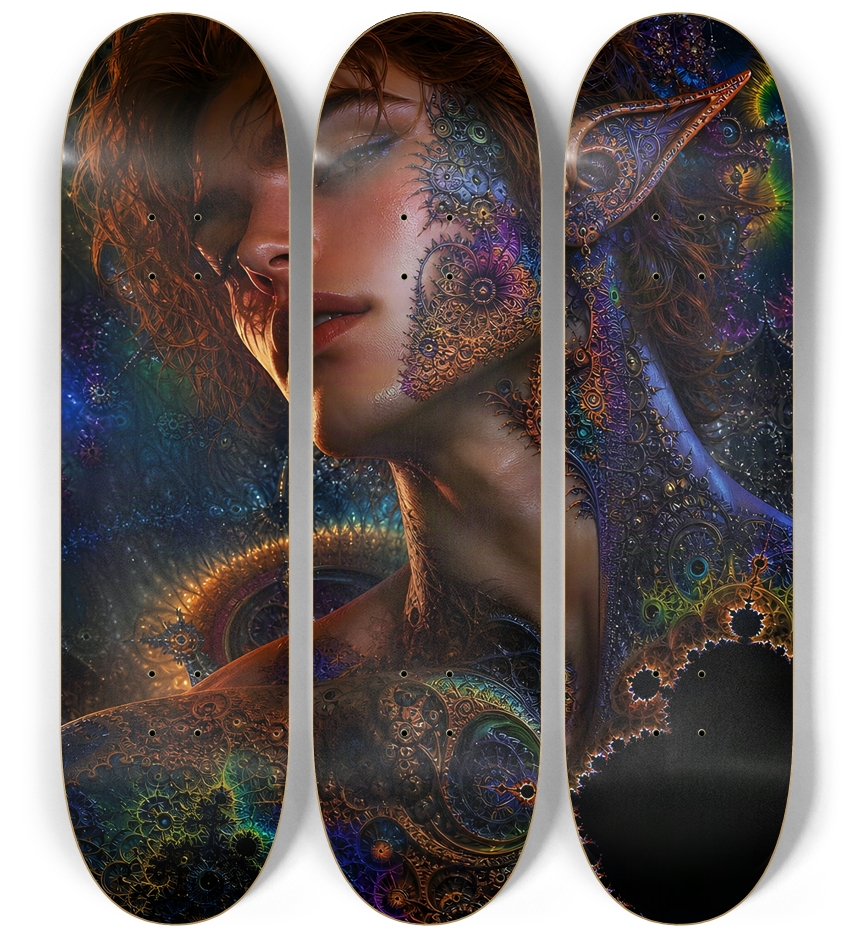 Psychedelic Gay Fractal Auburn Elf #7 3 Deck Wall Series
