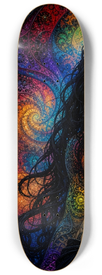 Psychedelic Gay Fractal Jet Black Elf #23 #1 8-1/4 Skateboard Deck