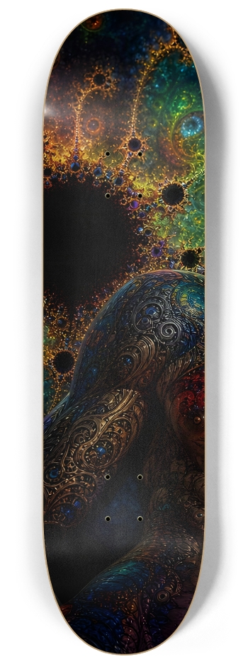 Psychedelic Gay Fractal Jet Black Elf #18 #1 8-1/4 Skateboard Deck