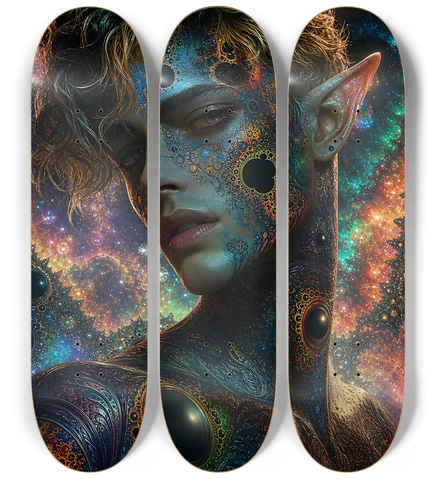 Psychedelic Gay Fractal Dirty Blonde Elf #29 3 Deck Wall Series