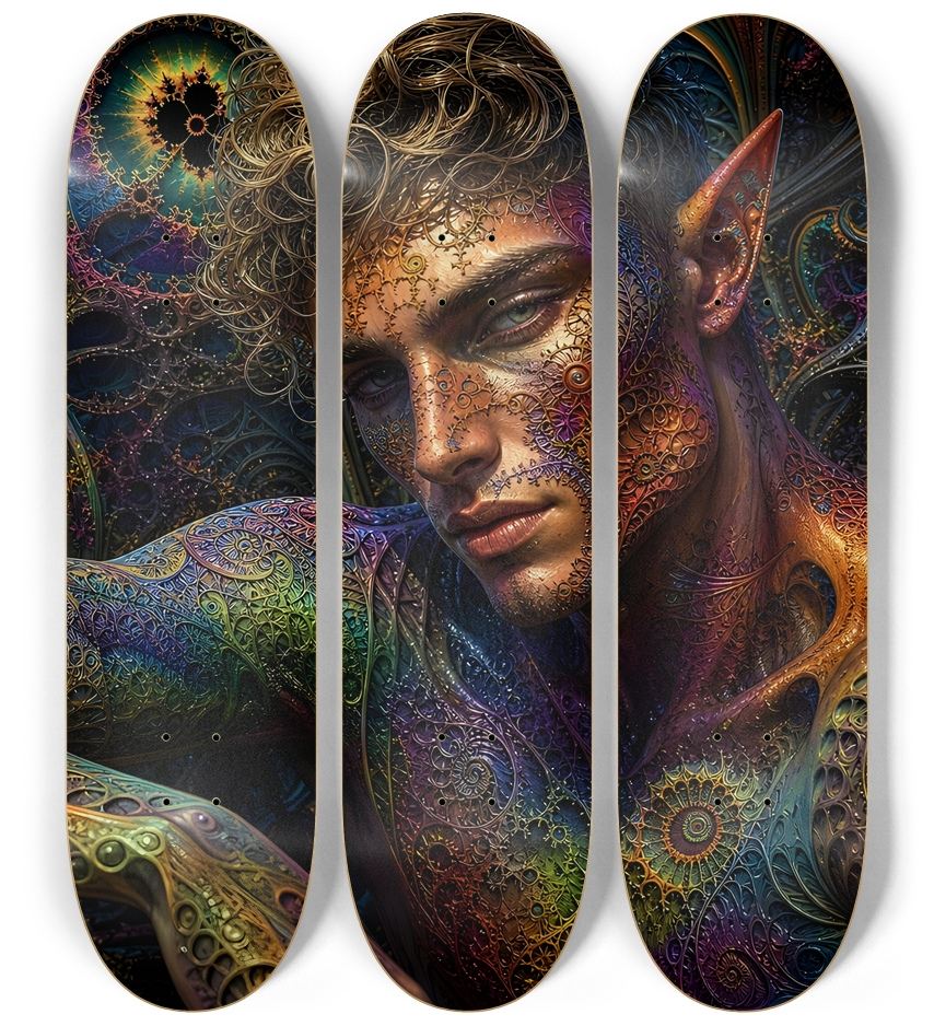 Psychedelic Gay Fractal Dirty Blonde Elf #27 3 Deck Wall Series