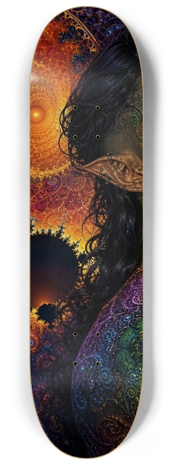 Psychedelic Gay Fractal Jet Black Elf #10 #1 8-1/4 Skateboard Deck