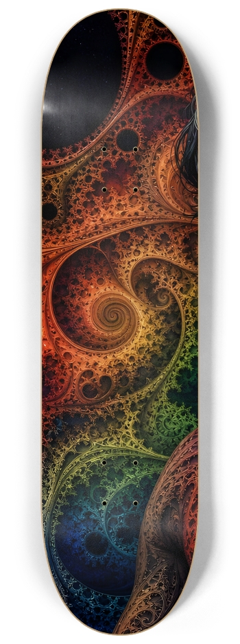 Psychedelic Gay Fractal Jet Black Elf #21 #1 8-1/4 Skateboard Deck