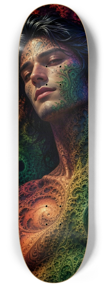 Psychedelic Gay Fractal Jet Black Elf #21 #2 8-1/4 Skateboard Deck