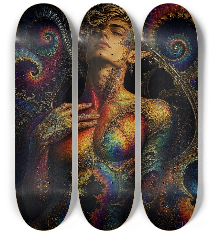 Psychedelic Gay Fractal Dirty Blonde Elf #30 3 Deck Wall Series