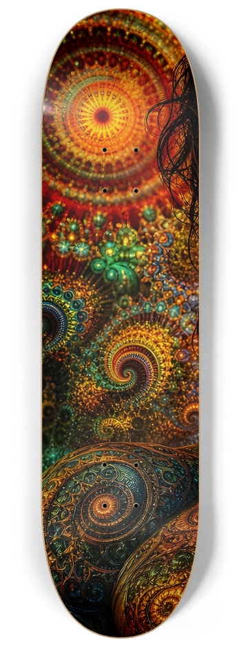 Psychedelic Gay Fractal Jet Black Elf #16 #1 8-1/4 Skateboard Deck
