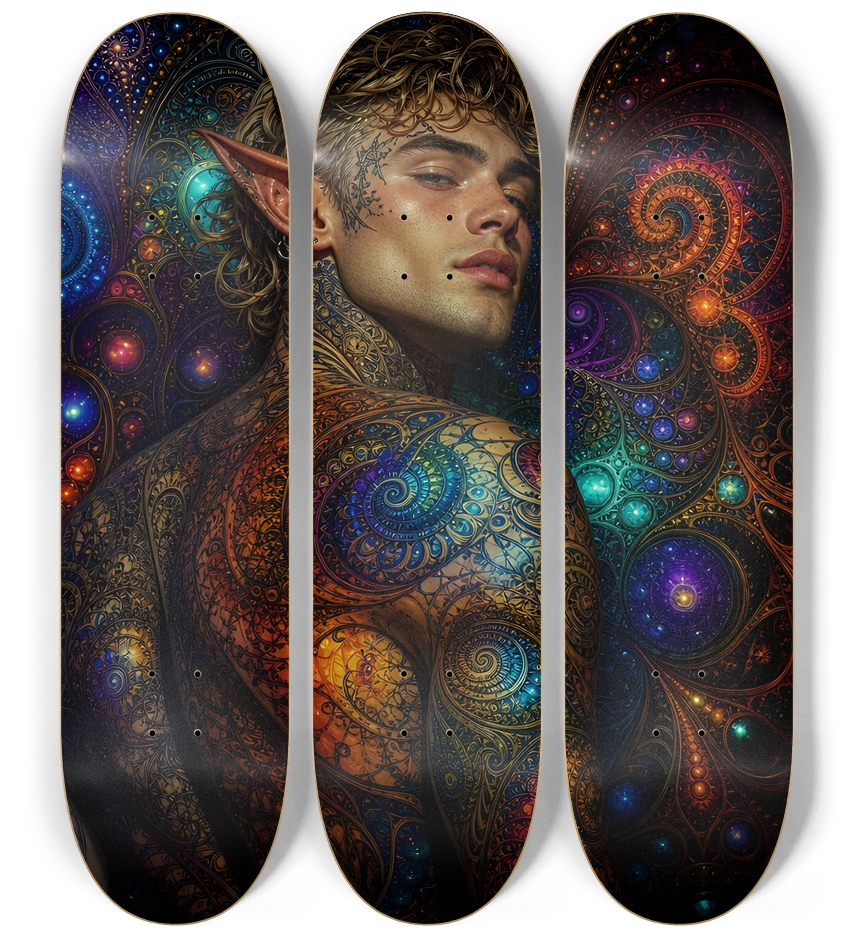 Psychedelic Gay Fractal Dirty Blonde Elf #28 3 Deck Wall Series