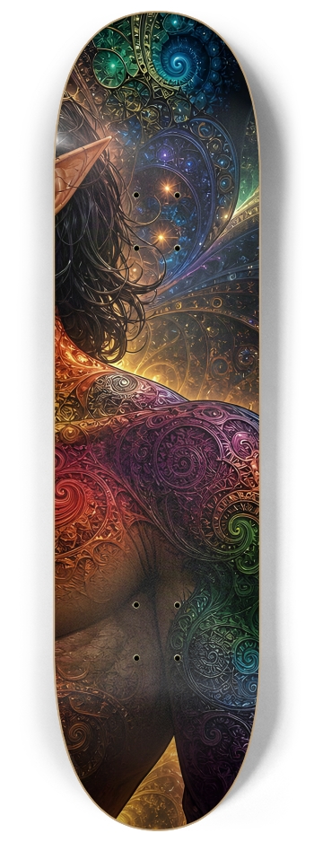 Psychedelic Gay Fractal Jet Black Elf #15 #3 8-1/4 Skateboard Deck