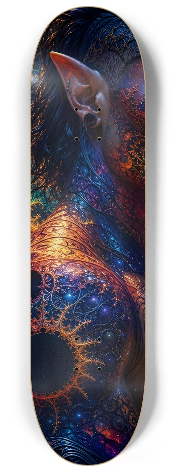 Psychedelic Gay Fractal Jet Black Elf #8 #2 8-1/4 Skateboard Deck